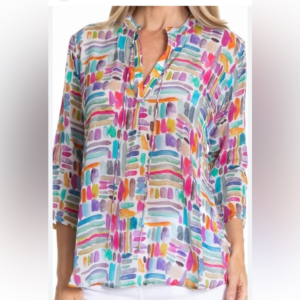 APNY Colorful Abstract Blouse - Picture 2 of 10